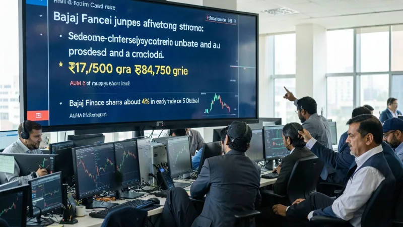 Bajaj Finance jumps after strong September-quarter update and a proposed ₹17,500 crore capital raise